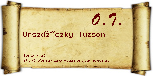 Orszáczky Tuzson névjegykártya